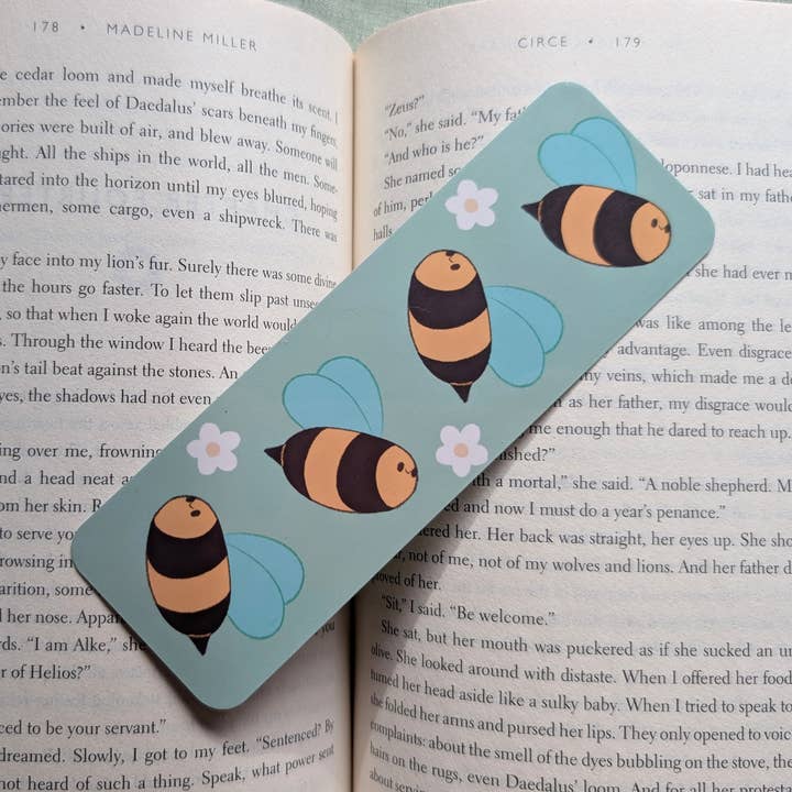 Bee Bookmark, Laminated, Rounded Corners for wholesale by Songquill