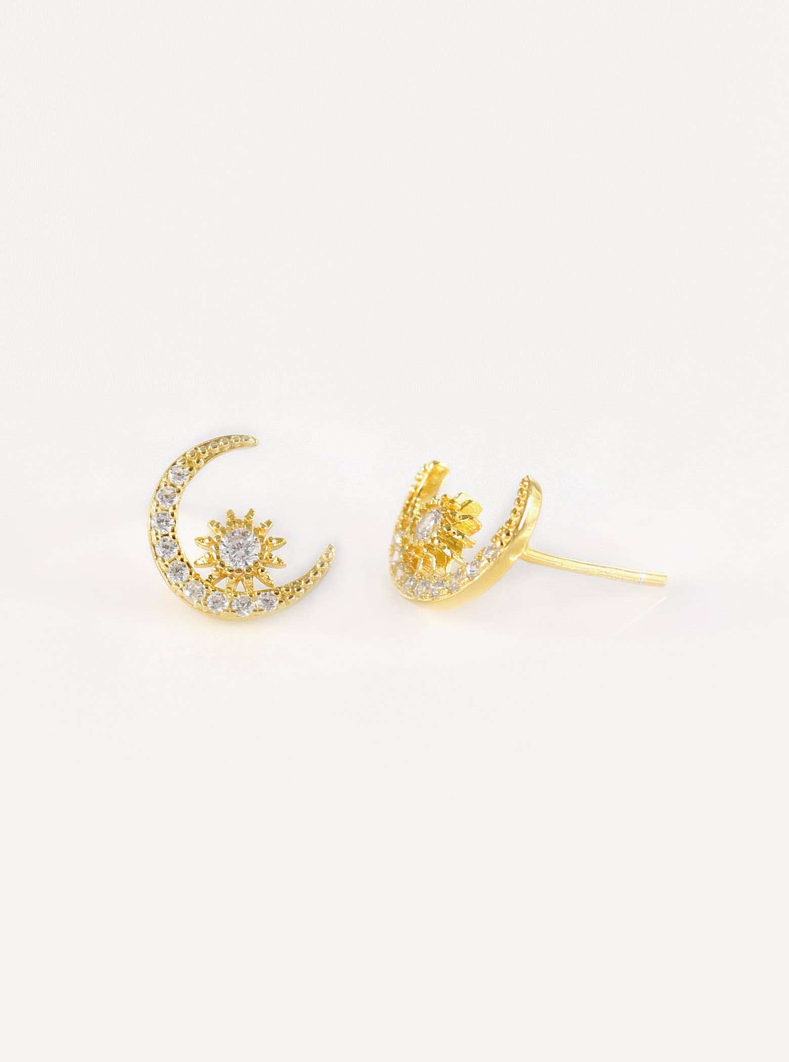 FELIX Z DESIGNS - Vente Clous d'oreille - Boucles d'oreilles à tige en forme de croissant de lune et d'étoile en argent 9253
