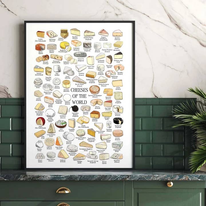 CHEESE poster, Cheese Lover Gift, Gift for a Foodie for wholesale by Alaridesign