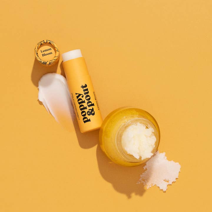 Poppy & Pout - Wholesale Lip Balm Set - Lip Care Duo, Lemon Bloom