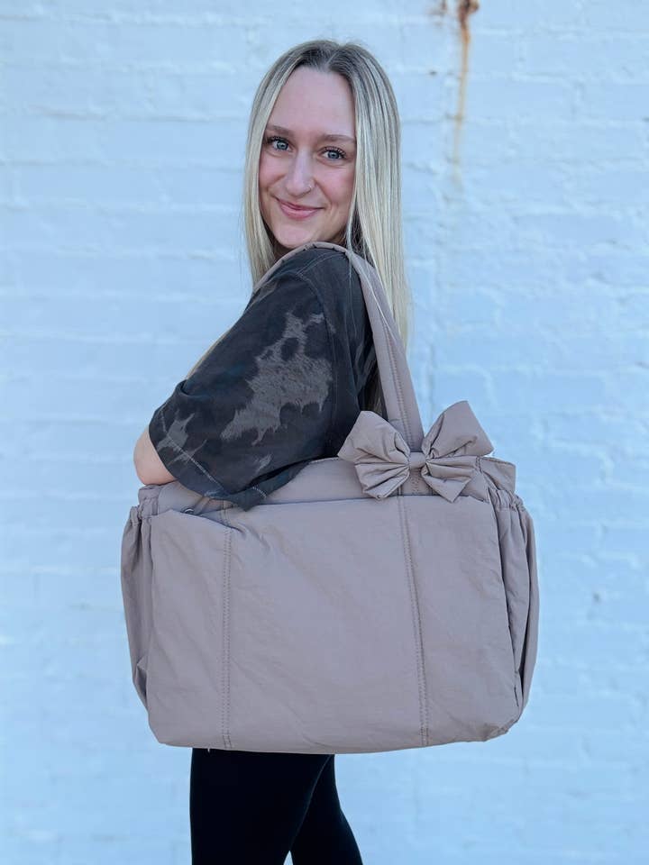 The Travel Bow Tote for wholesale by Kaydee Lynn LLC