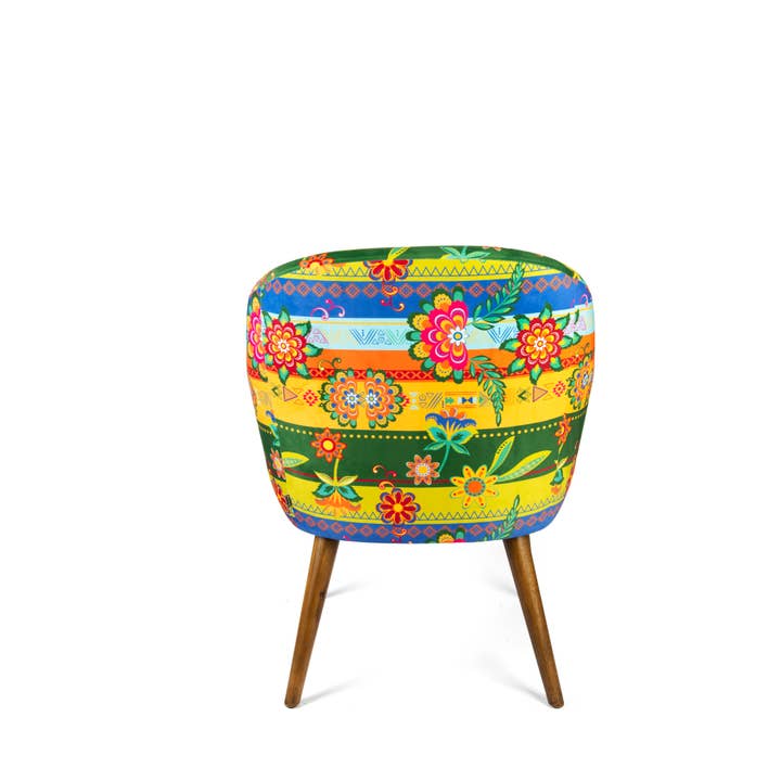 Bergamaschi & Vimercati S.p.a. - Wholesale Chair - Gipsy Soul Excelsa Armchair in plywood and velvet-effect polyester – Multicolor floral print3