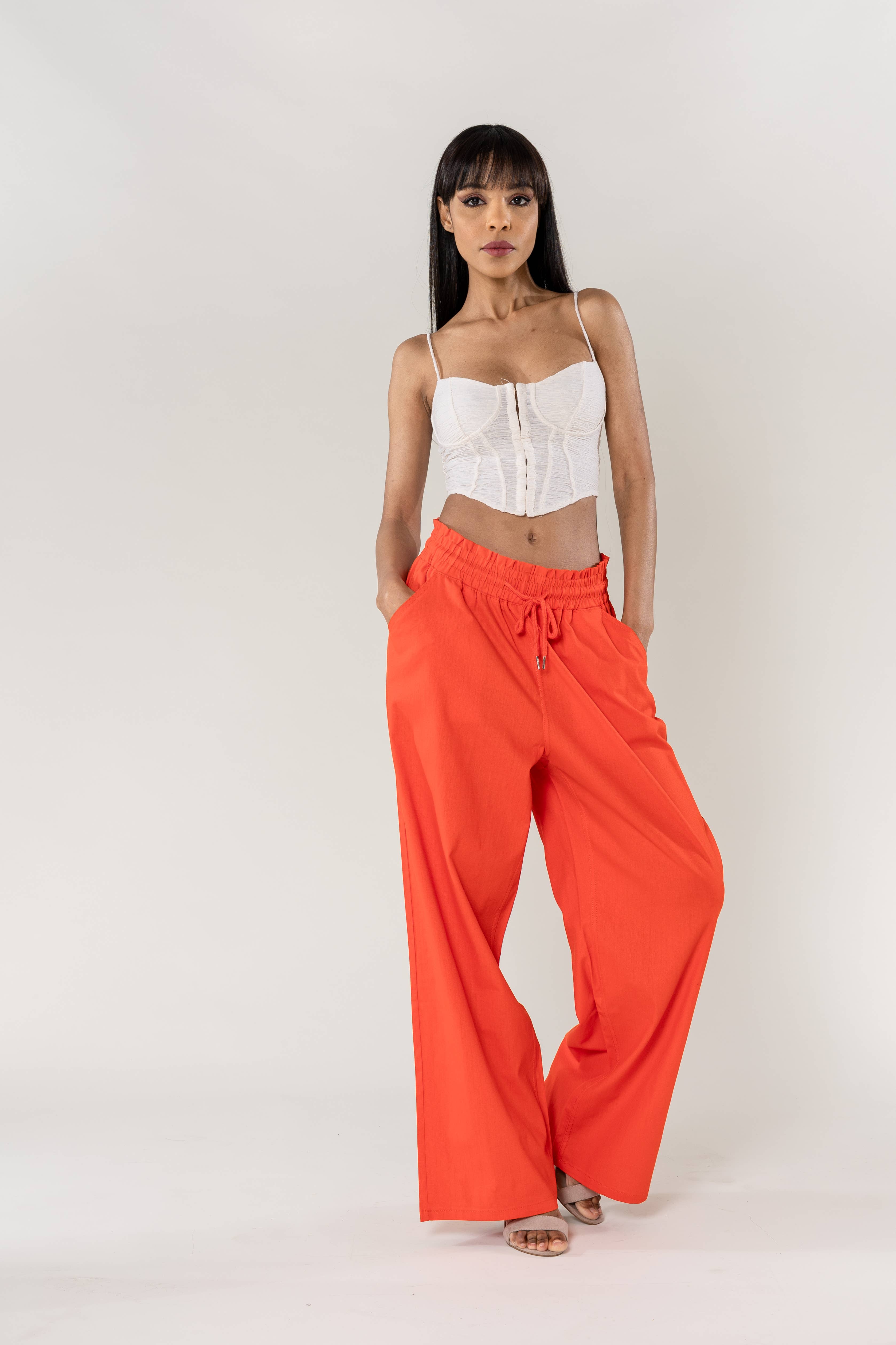 Nina Carter - Wholesale Pants - Women's - Nina Carter linen-style pants with elastic waistband A00120