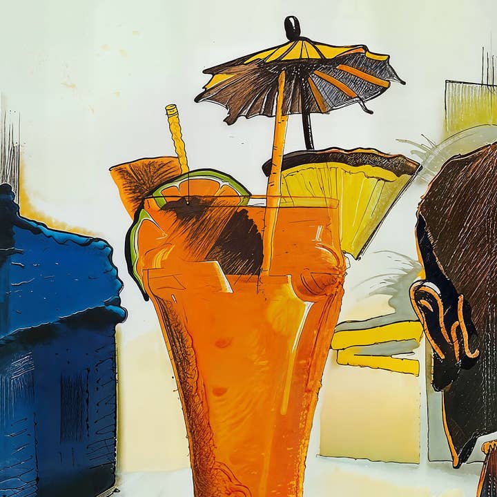 Vibrant Fine Art Print - Wall Art for Home Decor, Tropical Drink design, Perfect for Summer Parties, Wall Art, Gift Idea for wholesale by Mediaunlimited, LLC.