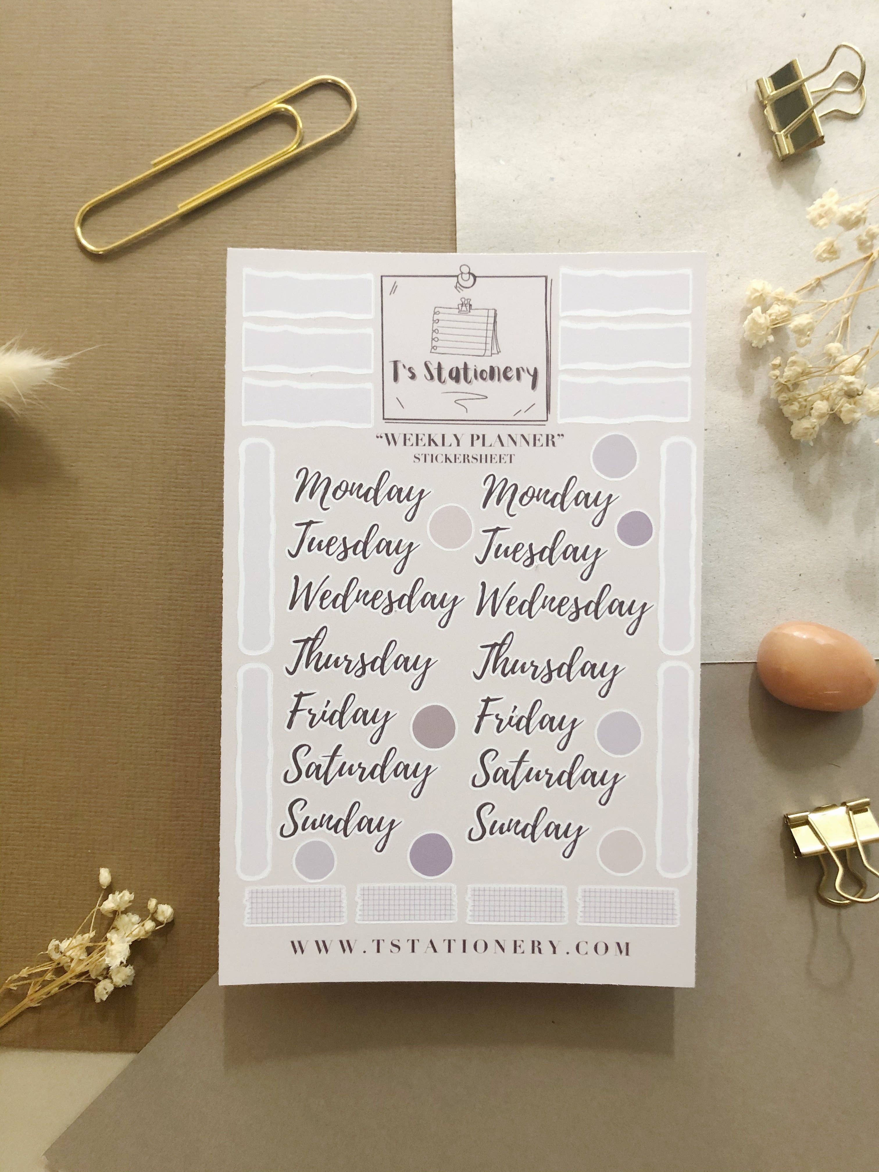 T's Stationery – wholesale Klistermärke – Veckostickers på ark5