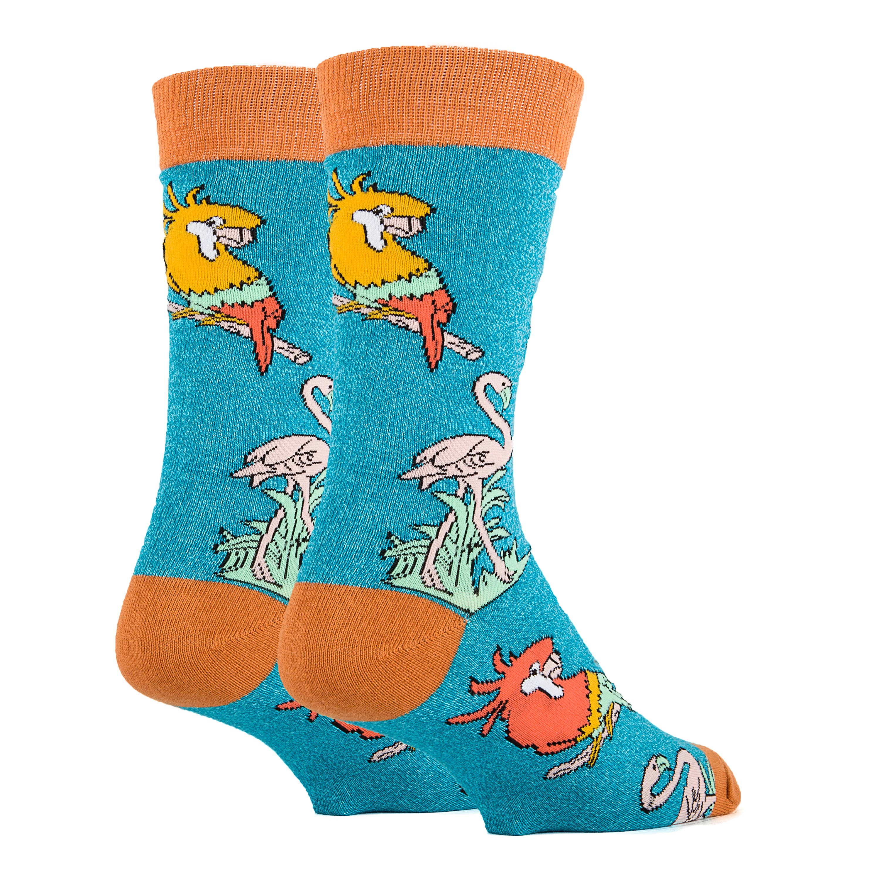 Oooh Yeah/Sock It Up/Oooh Geez Slippers - Wholesale Socks - Men's - Tropical Birdy | Men's Cotton Crew Funny Socks3