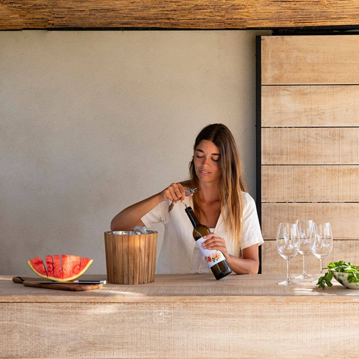 Andrea House - Wholesale Ice Bucket - Wood and stainless steel ice bucket3