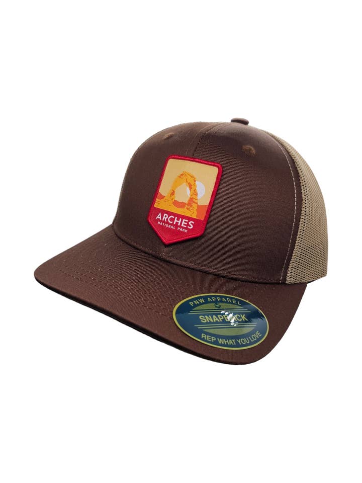 Arches National Park Snapback Mesh Back Hat for wholesale by PNW Apparel