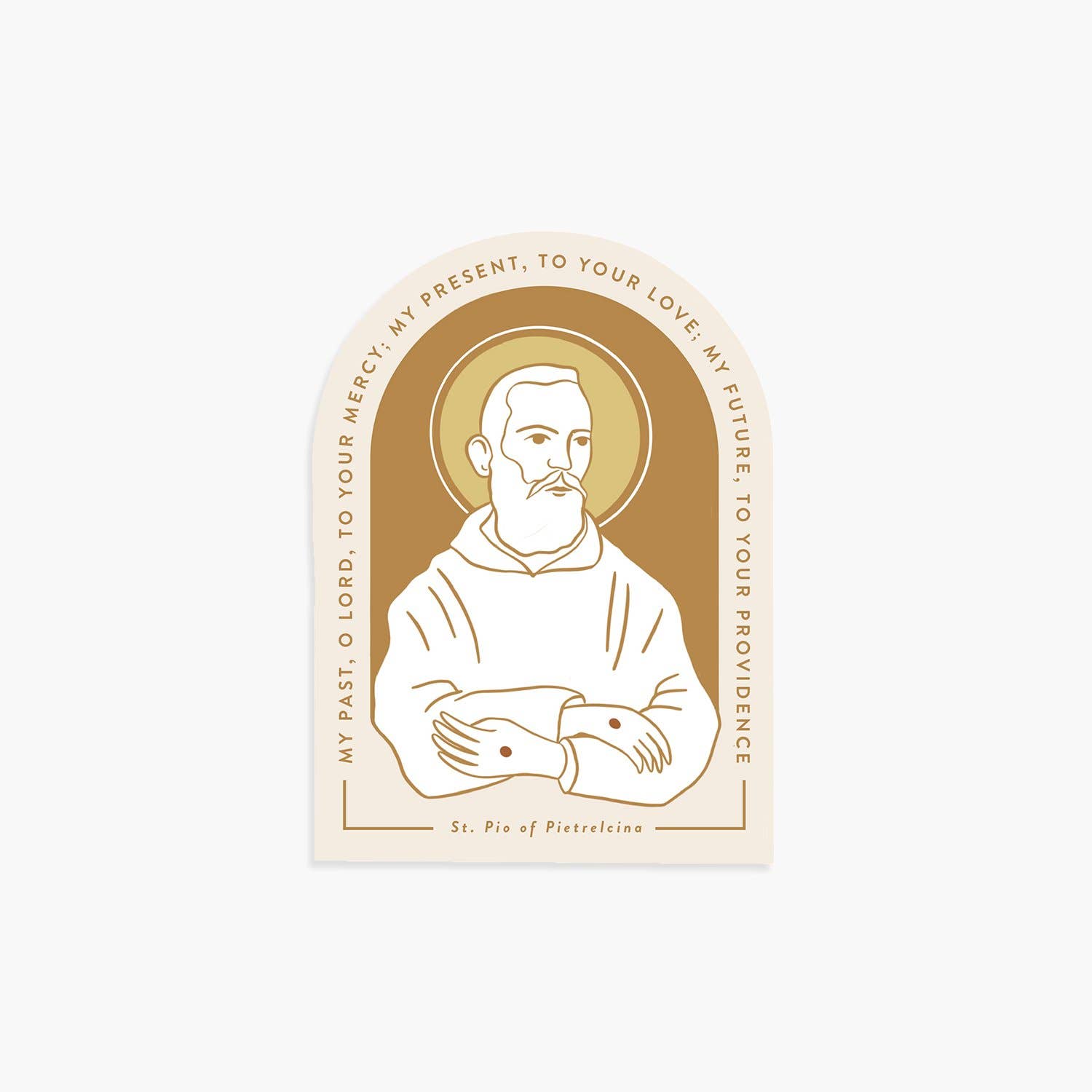 Gratia Design Co. - Wholesale Sticker - Padre Pio Vinyl Sticker