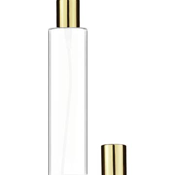 Best Bottles - Wholesale Spray Bottle - Cylinder Clear Bottle with Spray Pump-100ml(Multiple Caps)