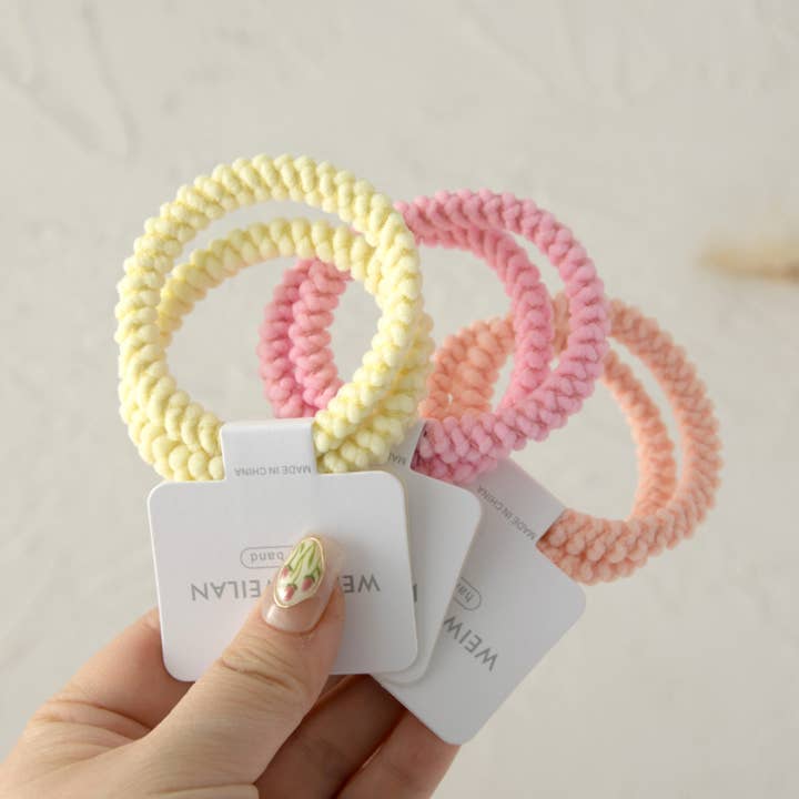 XO Fashion - Wholesale Hair Tie - HT5008 Solid Color Cute Missy Hair Tie 2/unit9