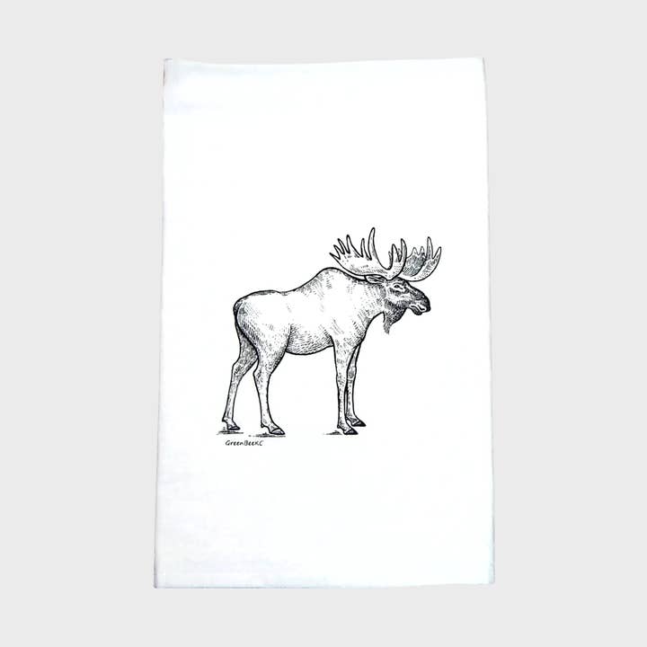 Moose Kitchen Towel | Tea Towels | Flour Sack Dish Towels for wholesale by Green Bee Tea Towels