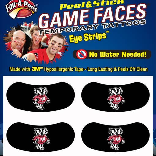 Wisconsin Game Faces® Tillfälliga tatueringar för wholesale av Fanapeel / Gamefaces