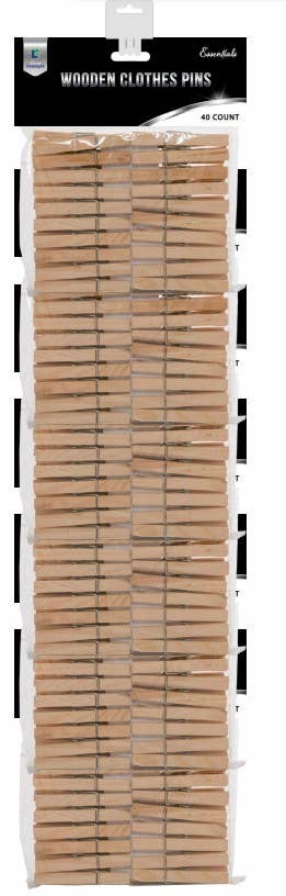 Living Concepts - Wholesale Clothes Clips - Clothes Pins Wood 40pk1