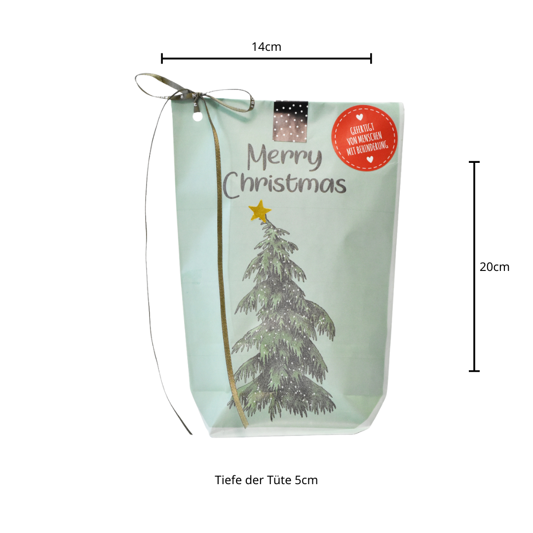 Wunderle GmbH - Venta al por mayor Bolsas de celofán - Feliz Navidad con árbol de abeto5