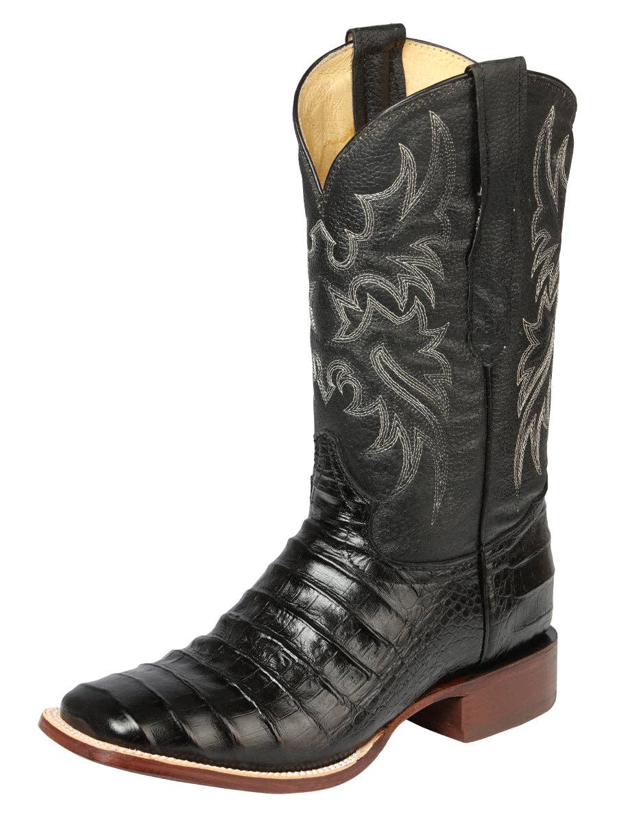 El General Western Wear – wholesale Cowboy boots – Men's – El General Rodeo - Printed Alligator leather boots - Black 44938