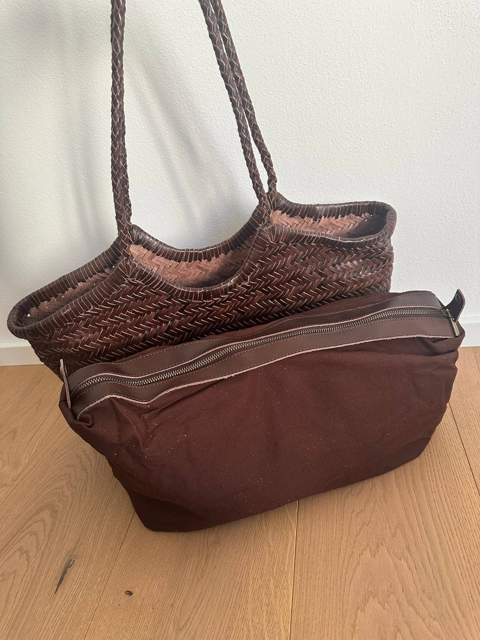 Zhade – Sacola - Mulher por atacado – DORA PREMIUM - grande entrançada à mão em pele genuína11