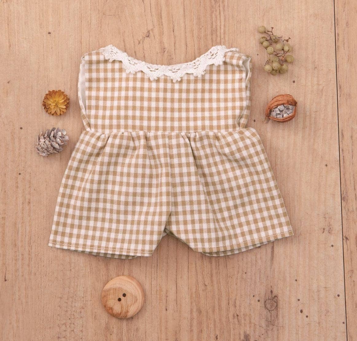 「FUNJI」In Japan - Wholesale Doll Clothing - Kids - Japanese Handmade Fluffy Doll Straight Pants Overalls Kit0