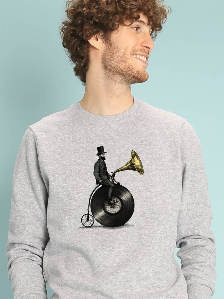 SWEAT GRIS CHINE HOMME MUSIC MAN pour la vente par Wooop