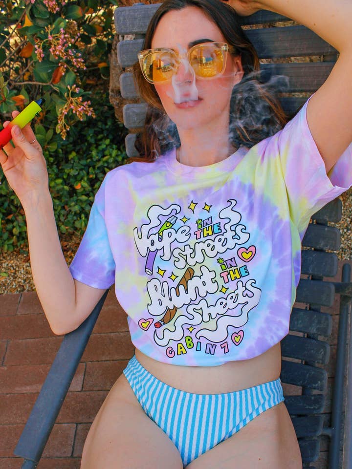 Cabin 7 Originals - Wholesale T-Shirt (Graphic) - Women's - Vape in the Streets Tie Dye T-Shirt