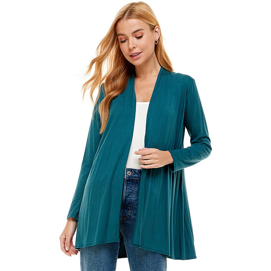 Azules Clothing - Venta al por mayor Cárdigan - Mujer - Cárdigan drapeado de manga larga con parte delantera abierta68