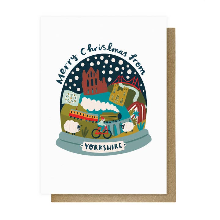 Yorkshire-Weihnachts-Schneekugel für den Großhandel von Lauren Radley