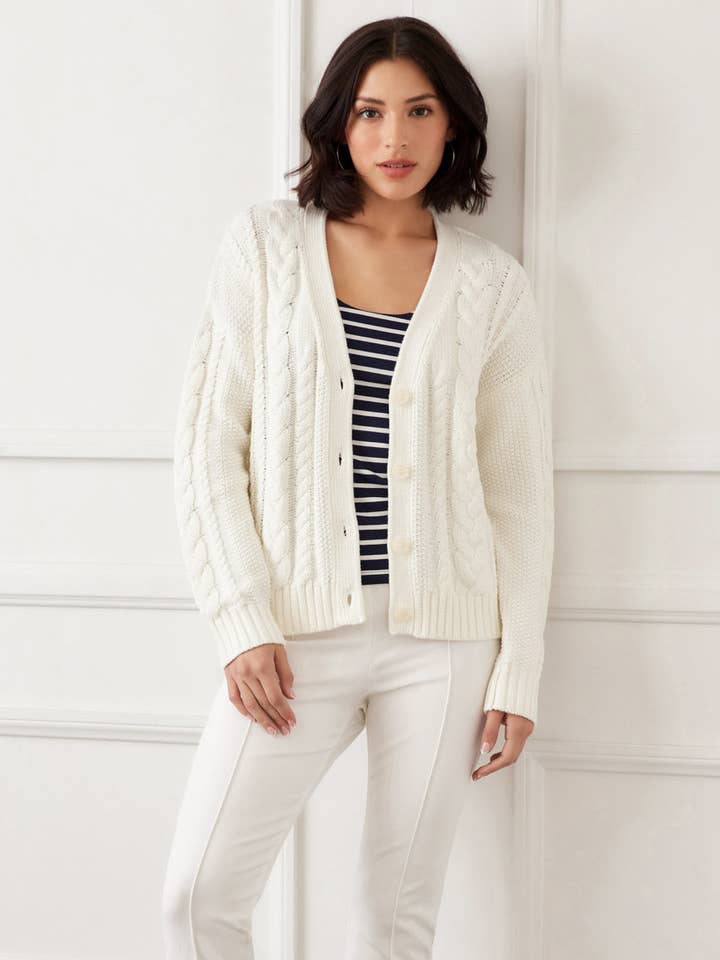 Cable Knit Cardigan Sweater for wholesale by Karen Kane