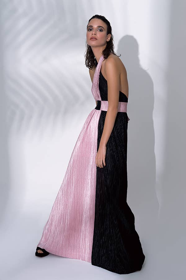 L' APPEL DU VIDE - Wholesale Dress - Women's - Long Pleated Halter Neck Dress1