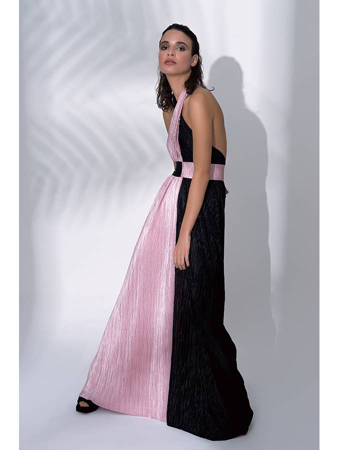 L' APPEL DU VIDE - Wholesale Dress - Women's - Long Pleated Halter Neck Dress1