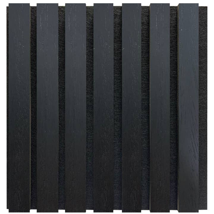 Premium Black Color (PVC) Acoustic Slat Wood Wall Panels for wholesale on Faire