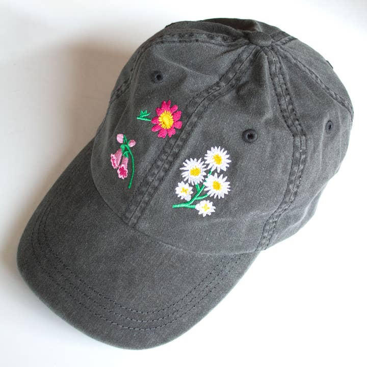Banquet Workshop - Wholesale Baseball Cap - Women's - Wild Flower Embroidered Baseball Cap1