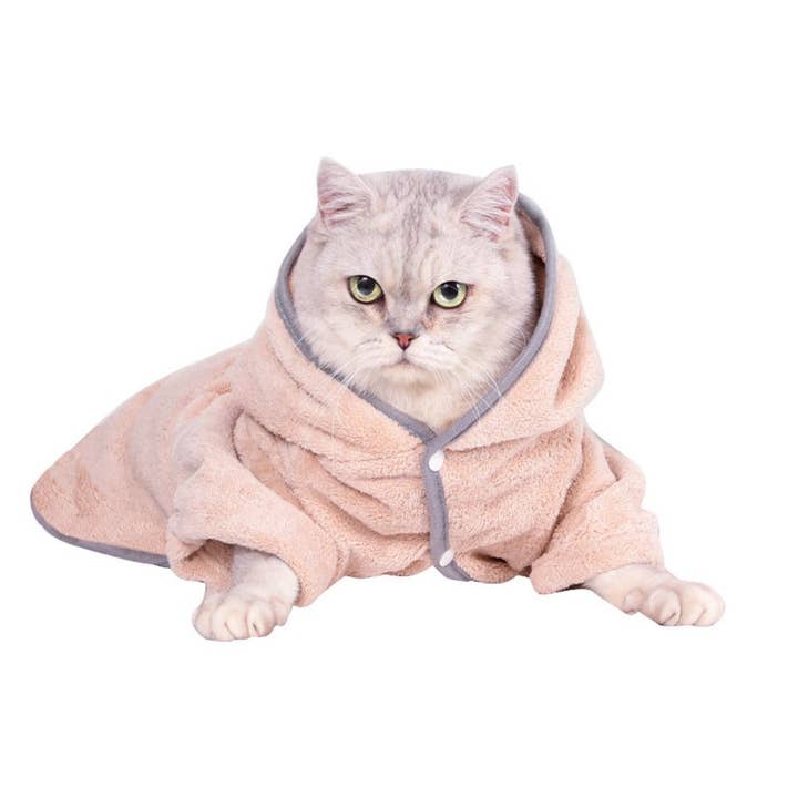 Cheerhunting - Wholesale Pet Bath Tub - Cat/Dog - Ozzie - Hooded Cat Bathrobe