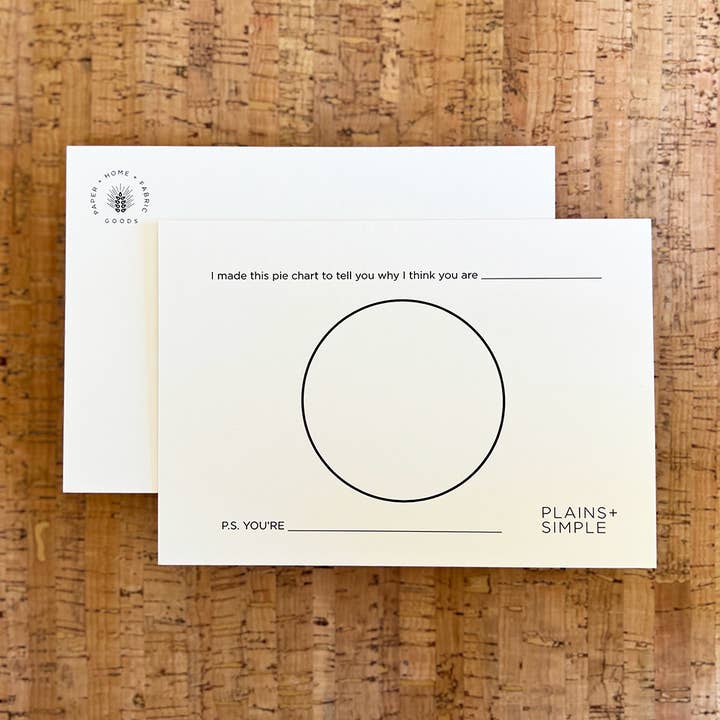 Carte postale Simply Said Pie Chart pour la vente par Plains + Simple