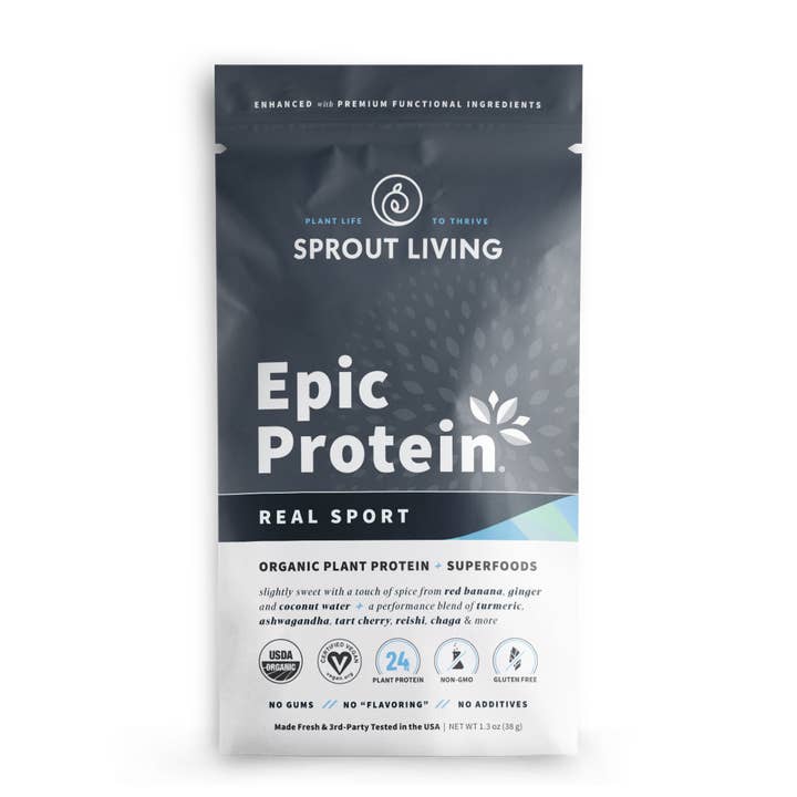 Sprout Living - Wholesale Protein/Superfood Powder - Epic Protein | Organic Plant Protein, Real Sport, 38 G