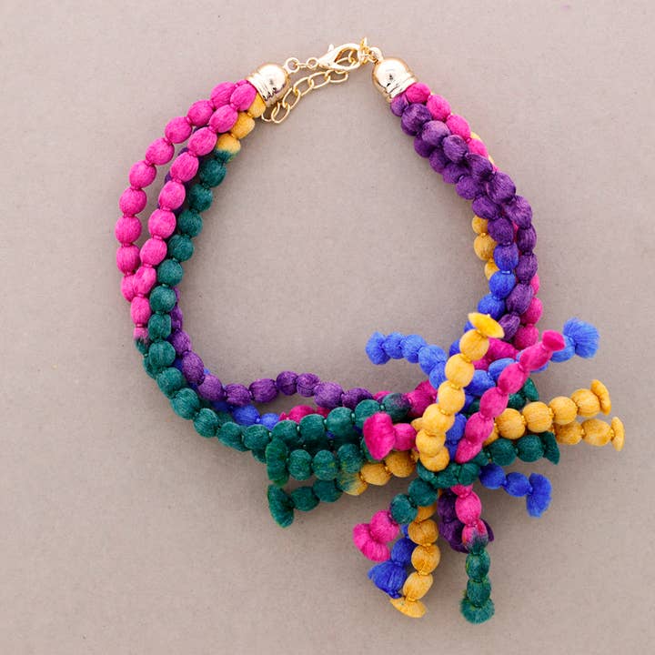 Sonata – Joias personalizáveis por atacado – Colar de bolas de lã de flor7