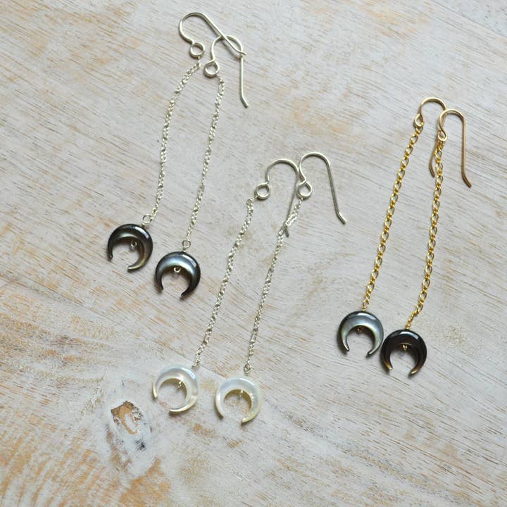 Boucles d'oreilles croissant de lune pour la vente par Salty But Sweet