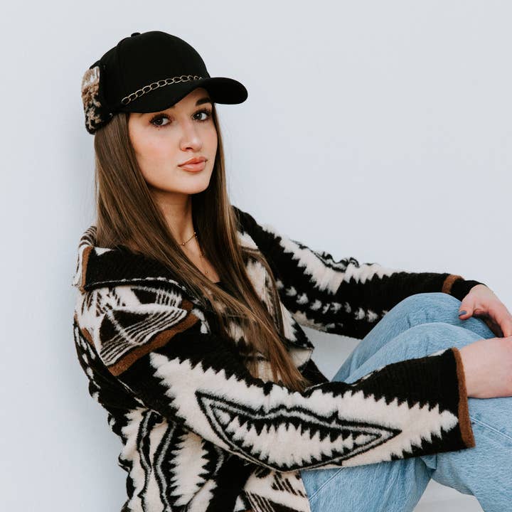 Grace 'n Grit - Wholesale Trapper/Bomber Hat - Women's - Onyx Outlaw Earflap Trapper Hat2