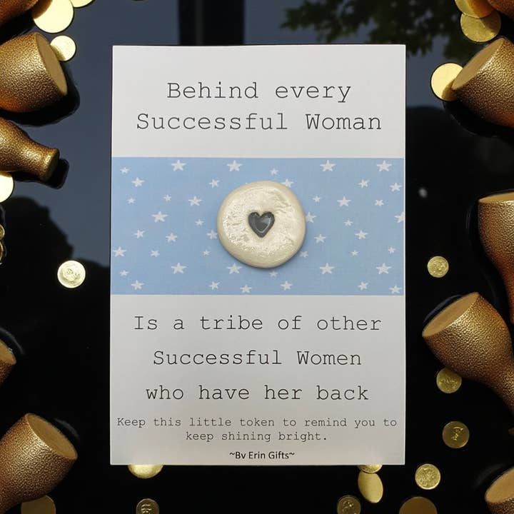 Behind Every Woman Ceramic Pocket Token Pocket Hug and Card for wholesale by By Erin Cards and Gifts Ltd