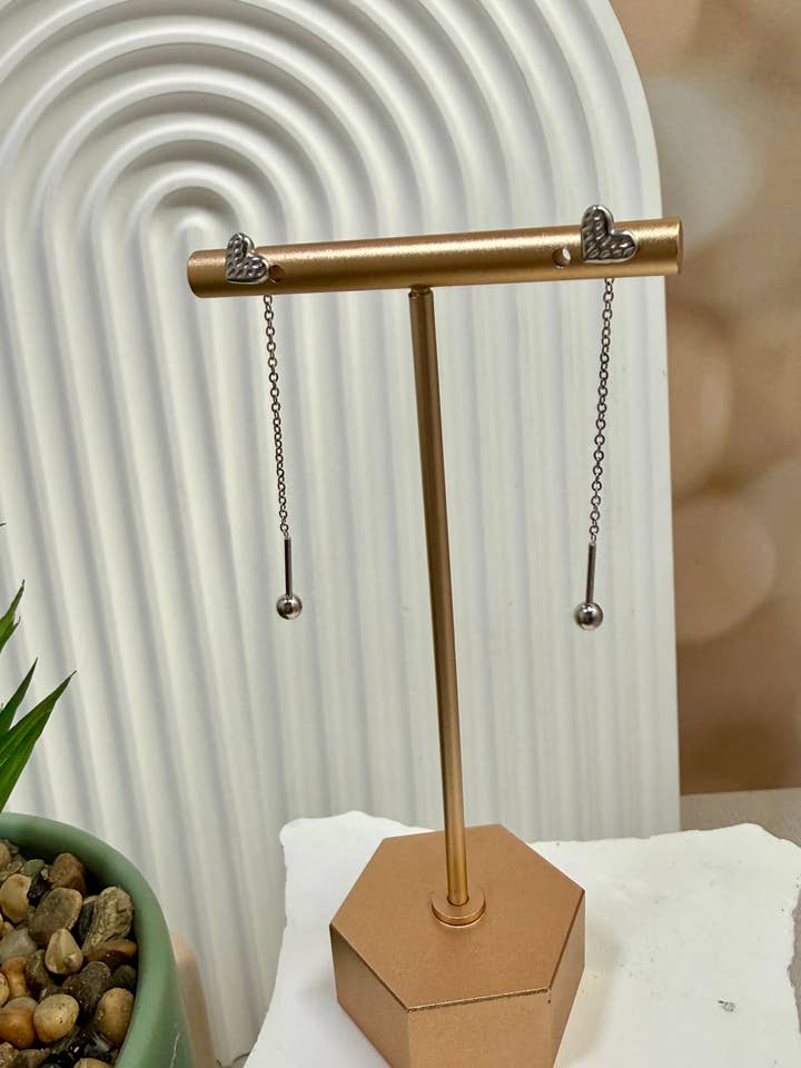 Heart Chain Earring for wholesale by NEM Designs