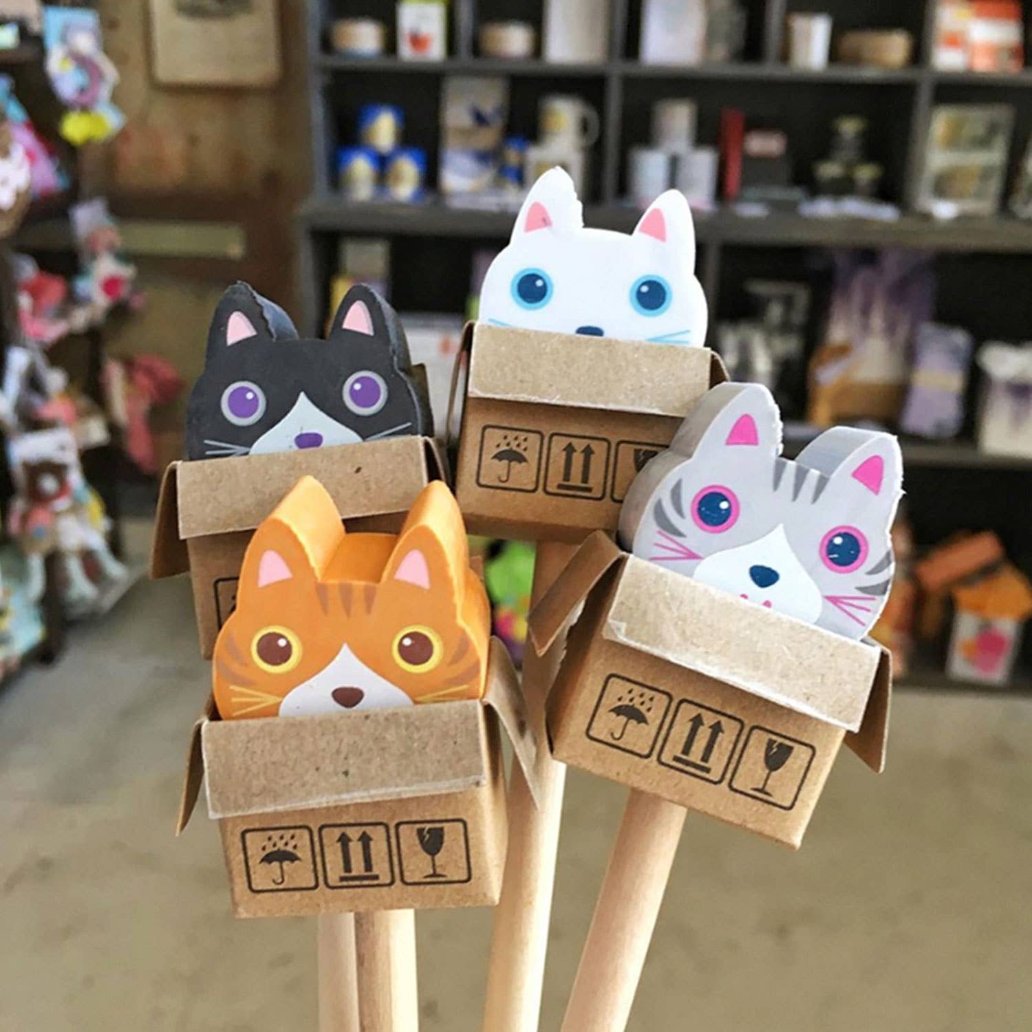 Streamline – wholesale Eraser – Cat In The Box Eraser & Pencil Duo1