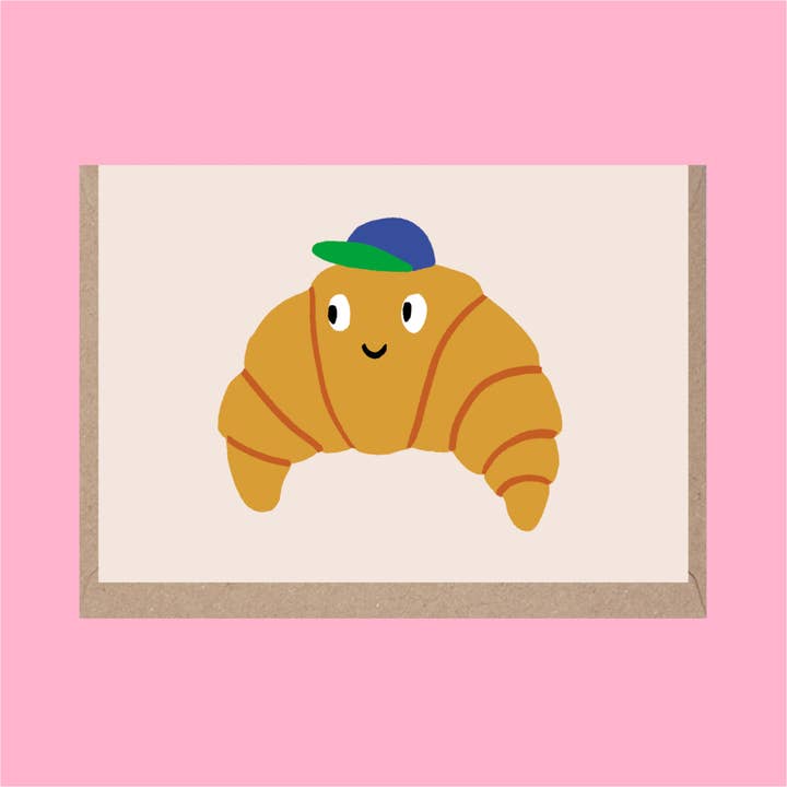 Rumble Cards - Wholesale Everyday Greeting Card - A7 - Croissant Cards - Cute Happy - Everyday Card - Mini