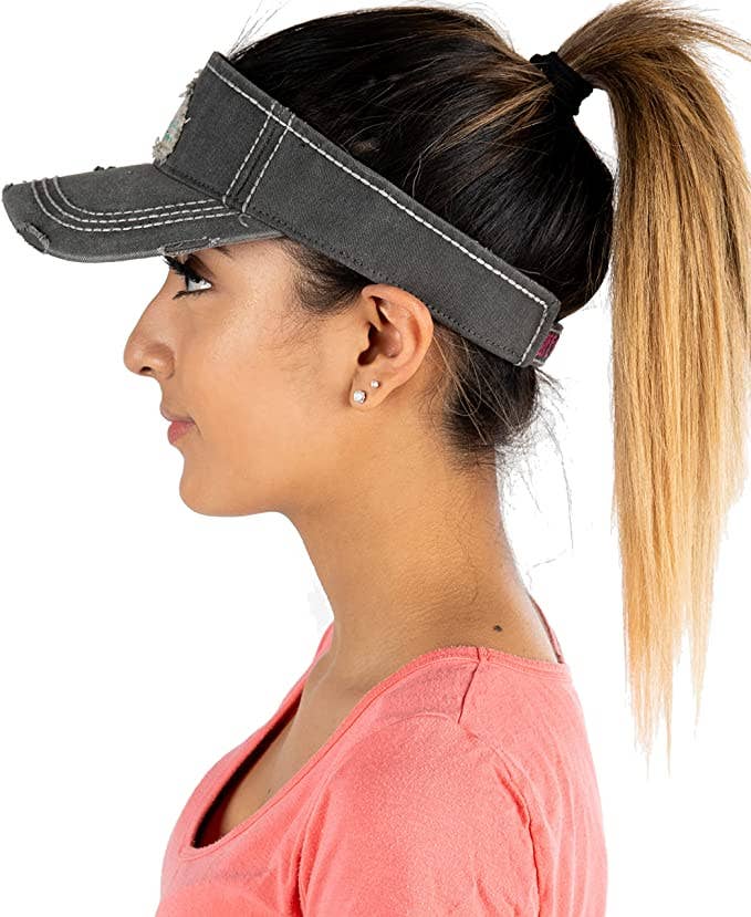 Funky Junque - Vente Visière – femme - Visière plaquée - Lifes a Beach (Noir)2