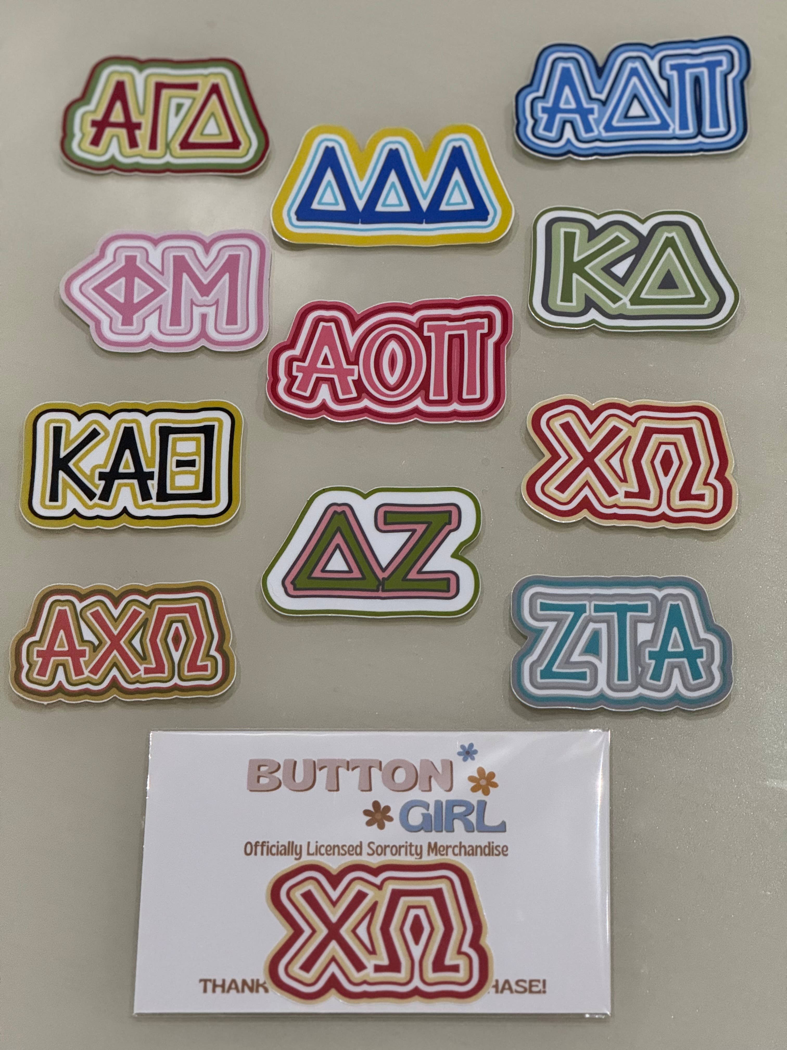 Buttongirl99 - Wholesale Phone & Laptop Stickers - Sorority Greek Letters Colorful Vinyl Decal 5