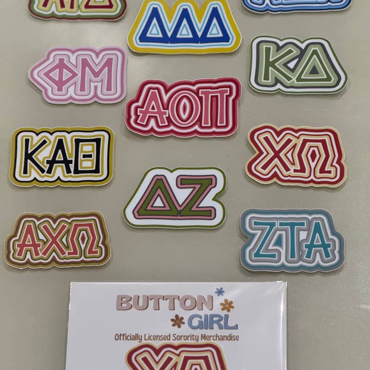 Buttongirl99 - Wholesale Phone & Laptop Stickers - Sorority Greek Letters Colorful Vinyl Decal 5