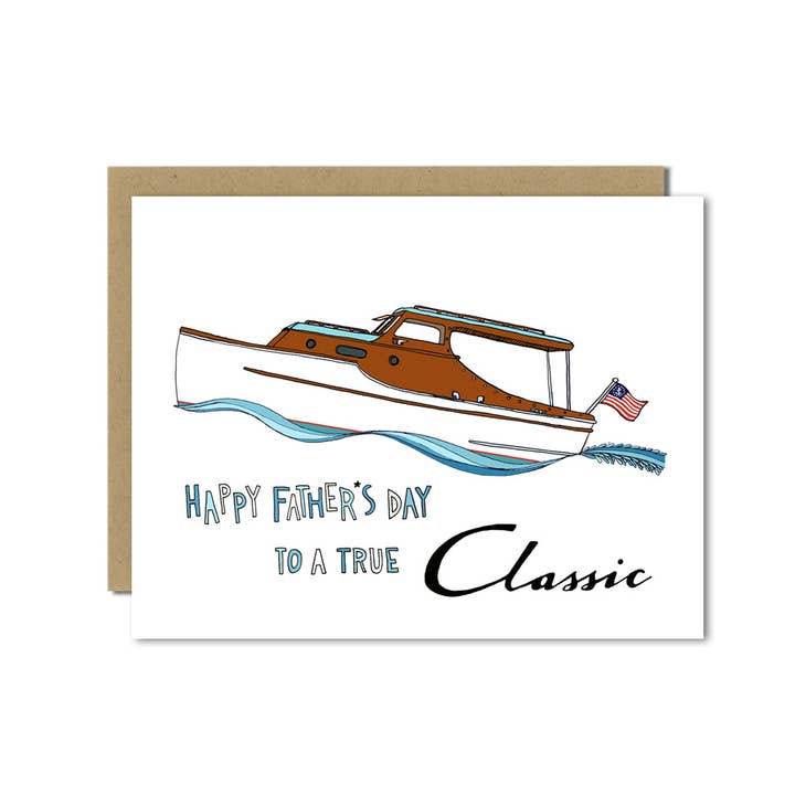 Chris Craft Father's Day Card for wholesale by Sloe Gin Fizz