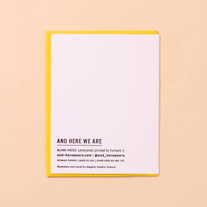 And Here We Are - Wholesale Valentine's Day Card - Waffle Lot Letterpress Love Card Food Sweets Valentine- Made in USA2