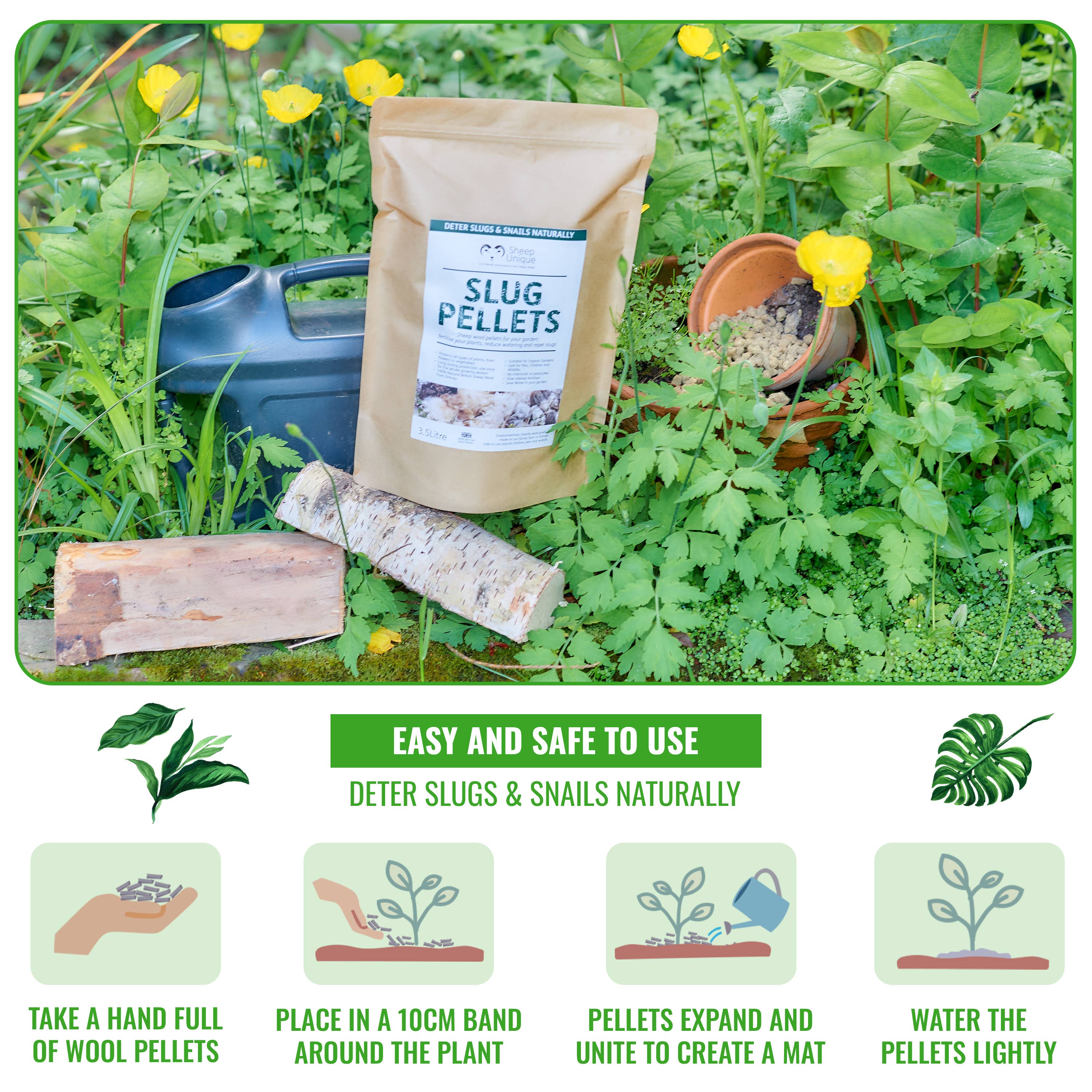 Sheep Unique - Wholesale Planting/potting soil - Slug Wool Pellets - 100% Wool, Pest Repellent, 3.5L / 7.3pts12