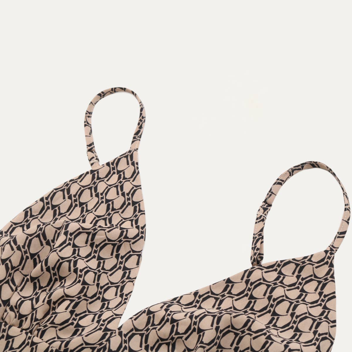 KAKI Robe maxi kaki tendance avec imprimé abstrait et bretelles à attacher dans le dos en vente sur Faire2