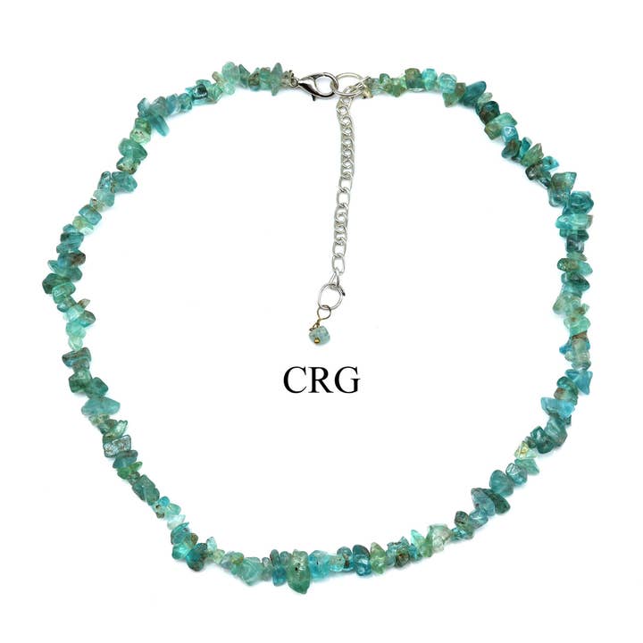 Crystal River Gems LLC - Vente Parures de bijoux - Lot de 4 - Collier ras du cou en apatite/copeaux de 16 pouces1
