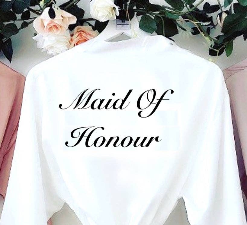 Lulabay - Vente Peignoir – femme - Peignoir de mariée personnalisé Lulabay pour femme en satin à fente latérale7